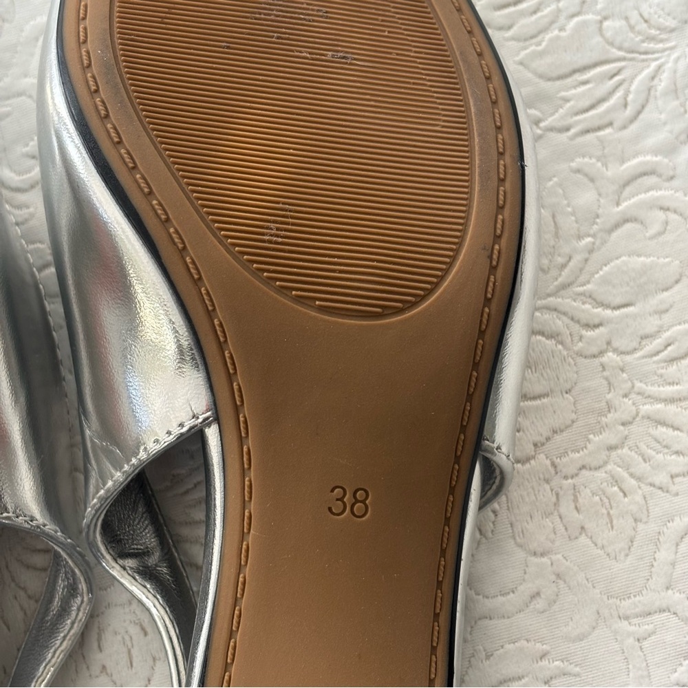 London Rag Silver Slingback Block Heel Pump, Size 7.5-8 - Picture 15 of 15